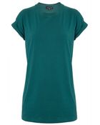 Topshop Oversized Roll Back Tee - Lyst
