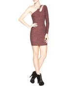 BCBGeneration Long Sleeve One Shoulder Dress - Lyst