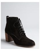 Dolce Vita Black Suede Hal Lace Up Ankle Boots - Lyst