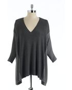 Eileen Fisher Petites V-neck Dolman Sleeve Knit Top - Lyst