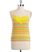 Free People Lace Knit Tank Top - Lyst