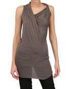Rick Owens Viscose Cotton Heavy Jersey Top - Lyst