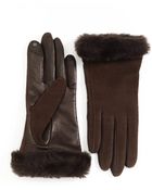 Ugg Leather Gloves - Lyst