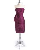 Monique Lhuillier Strapless Pleated Bow Dress - Lyst