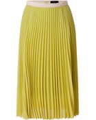 Paul Smith Black Label Mustard Pleated Skirt - Lyst