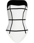 Carine Gilson Paneled Strapless Swimsuit - Lyst