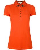 Burberry Checked Collar Polo Shirt - Lyst