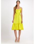 Milly Silk Ruffle Dress - Lyst