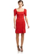 Zac Posen Bonded Square-neck Dress - Lyst