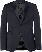 Burberry Prorsum Navy Slim-Fit Wool Tuxedo Trousers - Lyst