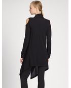 Donna Karan New York Reversible Cold Shoulder Cardigan - Lyst