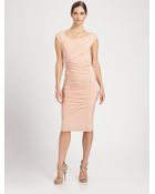 Donna Karan New York Capsleeve Drape Dress - Lyst