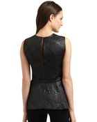 Elizabeth And James Brocade Peplum Top - Lyst