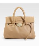 Jimmy Choo Rosalie Grainy Calf Medium Satchel - Lyst