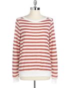 Red Haute Striped Side-Zip Sweater - Lyst