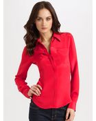 Theory Kianna Silk Buttondown Shirt - Lyst