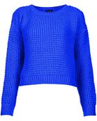 Topshop Knitted Textured Crop Jumper - Lyst