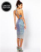 Asos Embellished Midi Dress with Diamond Back - Lyst