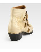 Chloé Suzanna Leather Studded Buckle Ankle Boots - Lyst