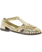 Asos Asos Francesca Leather Flat Sandals - Lyst
