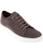 Lanvin Mesh Detail Calf Leather Trainers - Lyst