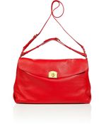 Sergio Rossi Flamenco Red Grainy Leather Satchel - Lyst