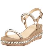 Christian Louboutin Clou Flatform Sandal Stone - Lyst