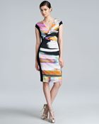 Escada Darlita Printed Capsleeve Dress - Lyst
