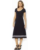 Lauren by Ralph Lauren Petites Scoop Neck Dress - Lyst