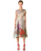 Lela Rose Full Skirted Drape Dress - Lyst