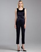 St. John Emma Liquid Satin Cropped Pants - Lyst