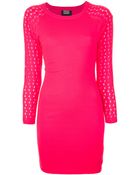 Markus Lupfer Fishnet Sleeve Dress - Lyst