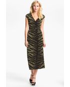 MICHAEL Michael Kors Tiger Print Wrap Dress - Lyst