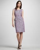 Shoshanna Sleeveless Tweed Dress - Lyst