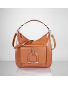 Ralph Lauren Equestrian Leather Hobo - Lyst