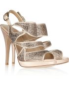 Valentino Embellished Satin Sandals - Lyst