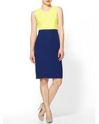 BCBGMAXAZRIA Colorblocked Sheath Dress - Lyst