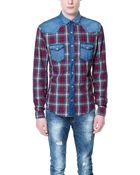 Zara Shirt with Denim Yoke - Lyst