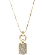 Michael Kors Pave Dog Tag Necklace Golden - Lyst