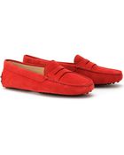 Tod's Gommini Suede Loafers - Lyst