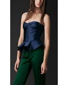 Burberry Prorsum Stretch Satin Bustier - Lyst