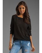 Michael Stars Long Sleeve Mesh Sweatshirt - Lyst