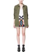 Zara Printed and Embroidered Mini Skirt - Lyst