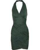 Halston Heritage Ruched Stretch-Crepe Jersey Dress - Lyst
