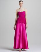 Aidan Mattox Strapless Peplum Combo Gown - Lyst