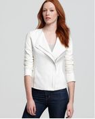 Vince Jacket Linen Asymmetric Leather Sleeve - Lyst