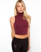 ASOS Collection Asos Crop Top with Polo Neck - Lyst