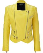 Balmain Sunshine Lambskin Biker Jacket - Lyst