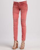 Current/Elliott The Moto Coral Lowrise Skinny Jeans - Lyst