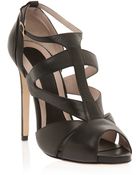 Elie Saab Strappy Mid Heel Sandal - Lyst